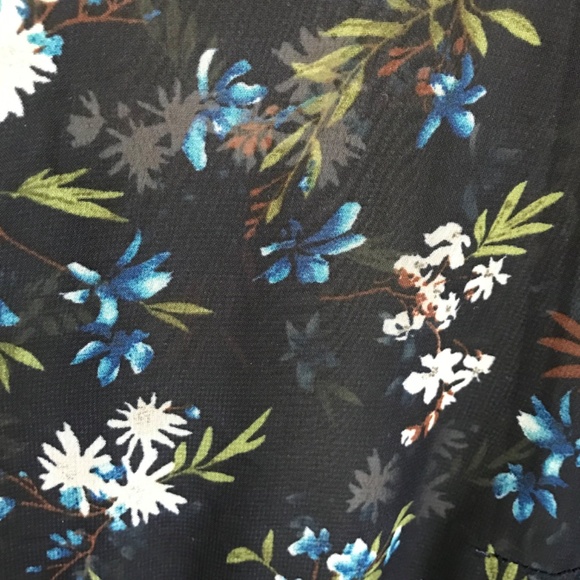 MAUVE Floral Tunic Babydoll Semi Sheer Blouse High Low Hem Women’s Plus Size 2X - Picture 4 of 16